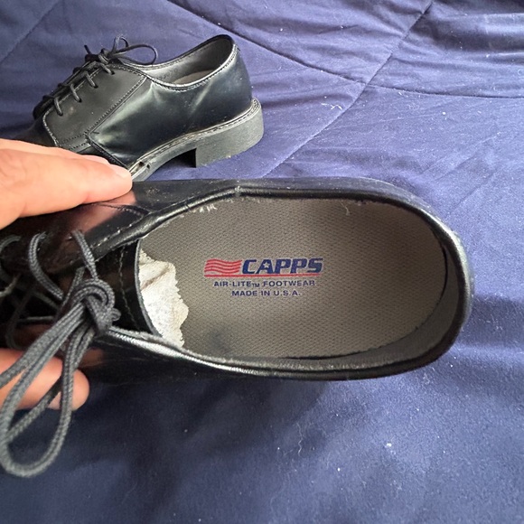 Black Cap Toe Dress Shoes with Matte Finish - Picture 2 of 3